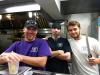 Bourbon Street’s house band, Staff Infection, is Barry (owner/chef), Chuck (chef) & Colin (server). photo by Terry Sullivan
